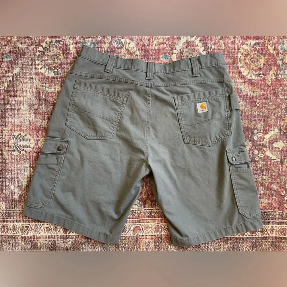 Carhartt Cargo Men’s work Shorts grey rugged flex relaxed fit rip stop size 40